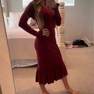 Rachel Parcell red bodycon Midi Dress size xs